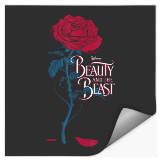 Disney Beauty The Beast Wilting Rose Logo Graphi Stickers