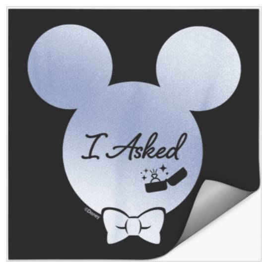 Disney I Asked Proposal Engagement Ring Bow Tie Stickers