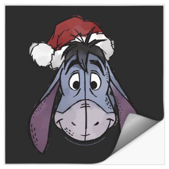 Disney Winnie The Pooh Christmas Eeyore Santa Hat Merry Christmas 2024 Stickers