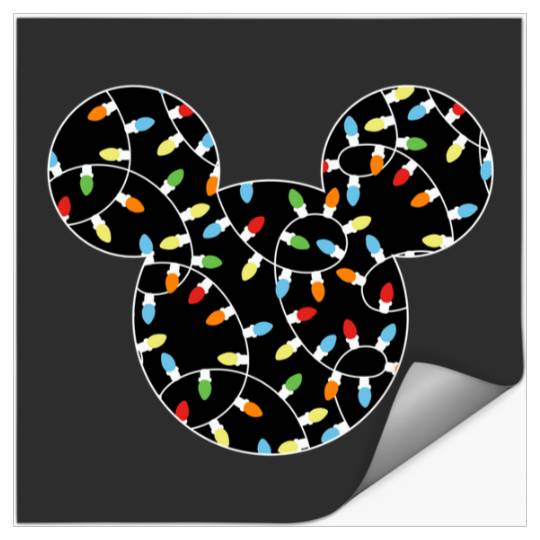 Disney Mickey Christmas Lights Merry Christmas 2024 Stickers