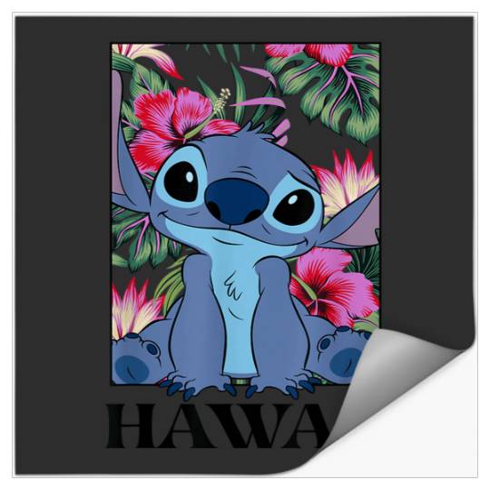 Disney Lilo & Stitch Hawaii Hibiscus Cute Floral Stickers