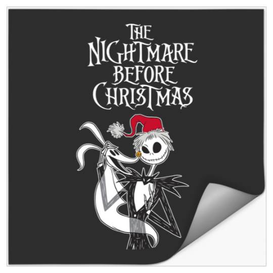 Disney The Nightmare Before Christmas Skellington and Zero Merry Christmas 2024 Stickers