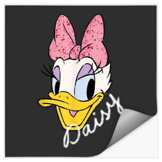 Disney Daisy Duck Sassy Glamorous Speckled Bow And Name Stickers