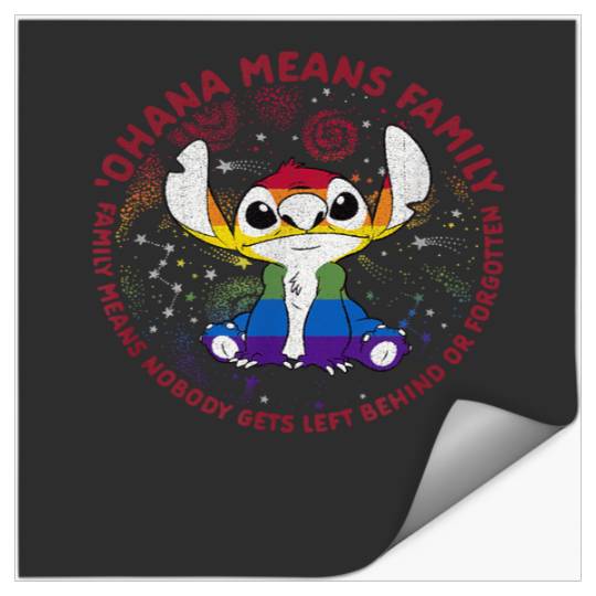 Disney Lilo & Stich Ohana Pride Circle Short Sle Stickers