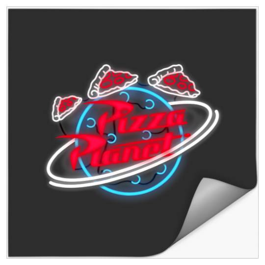Disney Toy Story Pizza Planet Neon Sign Logo Stickers