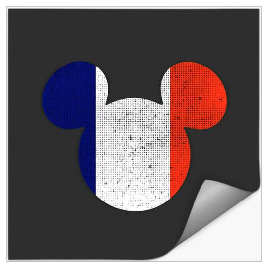 Disney Mickey Mouse Logo France Flag Fill Stickers
