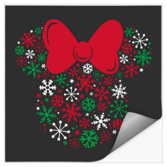 Disney Minnie Mouse Icon Holiday Snowflakes Merry Christmas 2024 Stickers