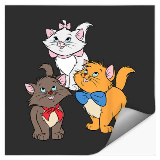 Disney The Aristocats Cute Trio Marie Toulouse Berlioz Logo Stickers