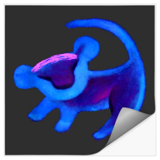 Disney The Lion King Simba Cave Painting Blue Hue Stickers