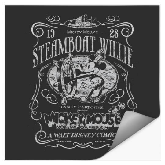 Disney 100 Mickey Mouse Steamboat Willie Poster Homage D100 Stickers