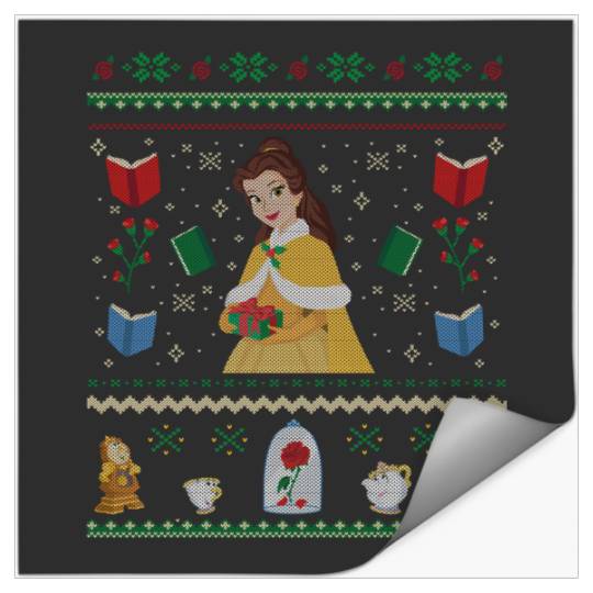 Disney Princess Beauty and the Beast Belle Christmas Merry Christmas 2024 Stickers
