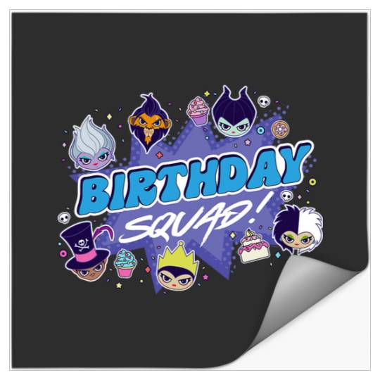 Disney Villains Cute Evil Family Friends Crew Birthday Squad Stickers