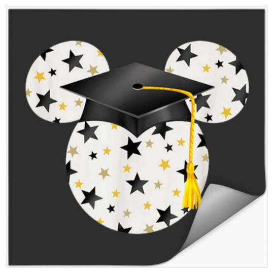 Disney Mickey Head Graduation Hat Star Fill Stickers
