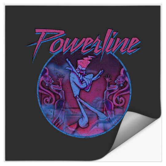 Disney A Goofy Movie Powerline Neon Disco Style Distressed Stickers
