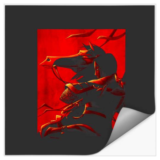 Disney Mulan and Khan Red Poster Graphic TShirt Stickers