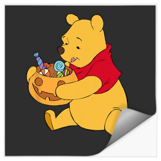 Disney Winnie The Pooh Halloween Pumpkin Candy Bowl Stickers