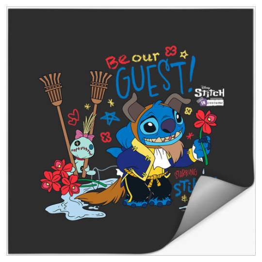 Disney 100 Stitch in Costume The Beast Be Our Guest & Scrump Stickers