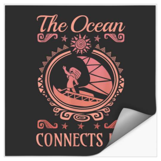 Disney Moana The Ocean Connects Us Coral Graphic Stickers