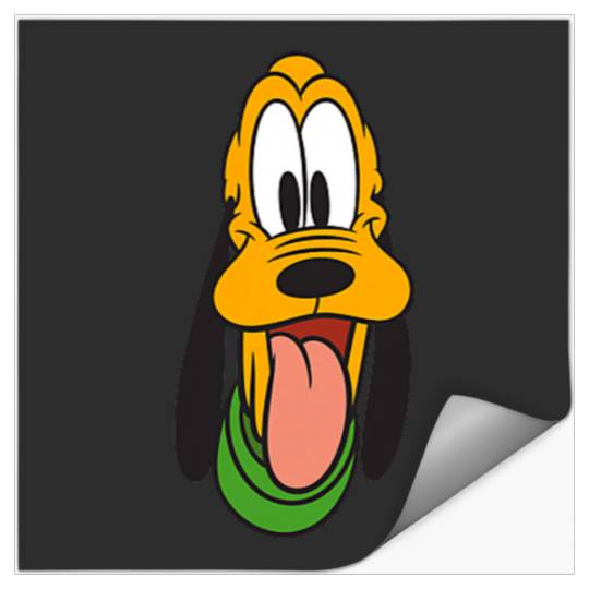 Disney Mickey And Friends Pluto Face Small Pocket Logo Stickers