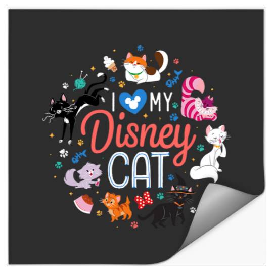 Disney Pets Group Cats I Love My Disney Cat Stickers