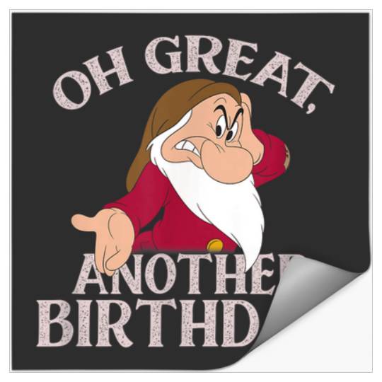 Disney Snow White Grumpy Oh Great Another Birthd Stickers