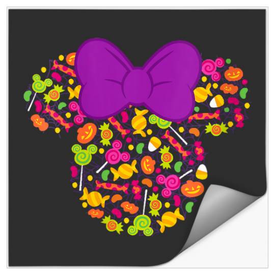 Womens Disney Minnie Mouse Icon Candy Halloween V-Neck Stickers