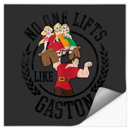 Disney Beauty and the Beast No One Lifts Like Gaston Badge Stickers