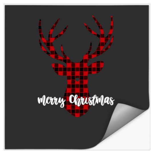 Buffalo Plaid Reindeer Merry Christmas  : Mickey Disney Christmas, Disney Christmas Stickers