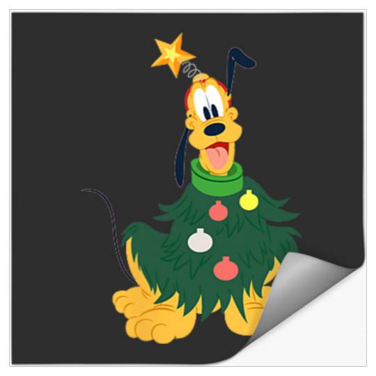 Disney Pluto Holiday Christmas Tree Costume Corner Art Stickers