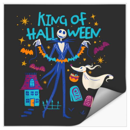 King Of Halloween Jack And Zero T-Shirt The Nightmare Before Christmas Halloween Shirt Let'S Oogie Boogie Disneyland Halloween Stickers