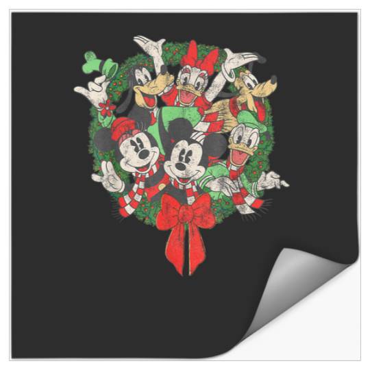 Group Shot Christmas Wreath   : Mickey Disney Christmas, Disney Christmas Stickers