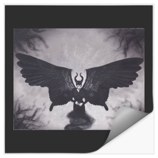 Original Realism Charcoal Drawing  Angelina Jolie as Maleficent   SALE!! : Disney Villains Maleficent , Maleficent Gift S-5XL Stickers