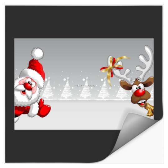 Santa Rudolph tree snow Christmas theme  : Mickey Disney Christmas, Disney Christmas Stickers