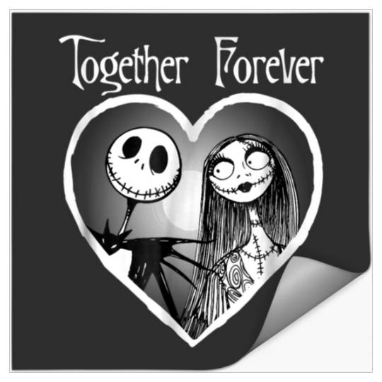 Disney Nightmare Before Christmas Together  : Jack And Sally With Friends, Halloween Party , Jack skellington Stickers