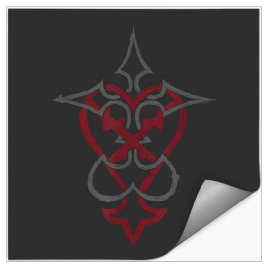 Disneyss Kingdom Hearts Mixed Crossed Key Dual Tone Logo Stickers