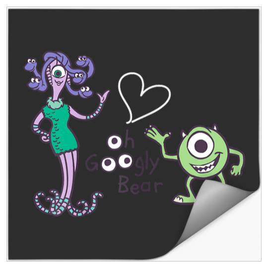 Disneyss Pixars Monsters Inc Mike Celia Oh Googly Bear Logo Stickers