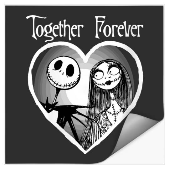 Womens Disney Nightmare Before Christmas Drip Heart   : Jack And Sally With Friends, Halloween Party , Jack skellington Stickers