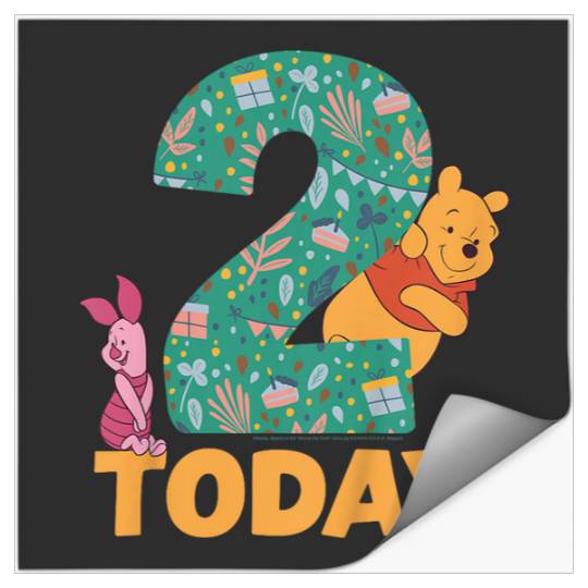 Kids Disneyss Winnie The Pooh Piglet Birthday 2 Years Old Today Stickers