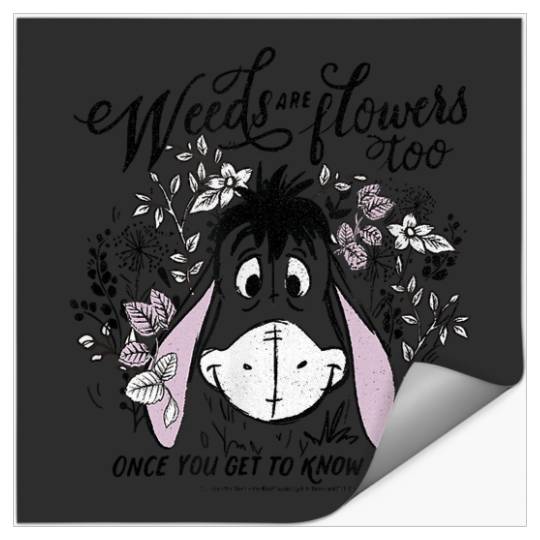 Disney Winnie The Pooh Eeyore Weeds Are Flowers Too,Short Sleeve Stickers
