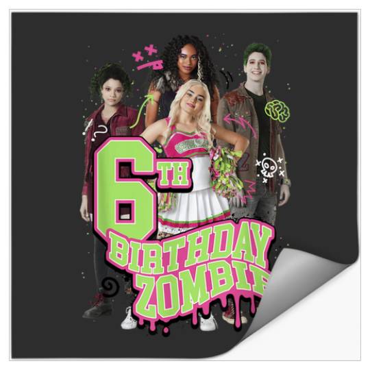 Disney Zombies 6th Birthday Zombie Group Poster Stickers