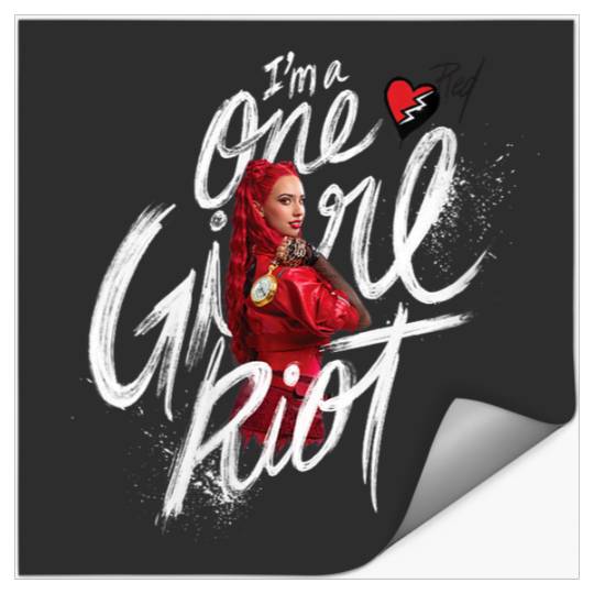 Disneyss Descendants The Rise Of Red Im A One Girl Riot Red Stickers