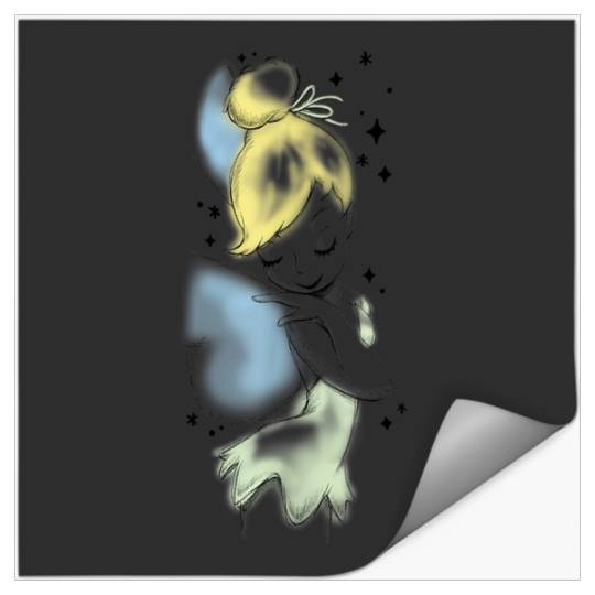 Disney Peter Pan Tinkerbell Airbrush Style Sketch Stickers