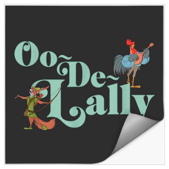 Disneyss Robin Hood Oo de lally Iconic Quote Chest Text Logo Stickers