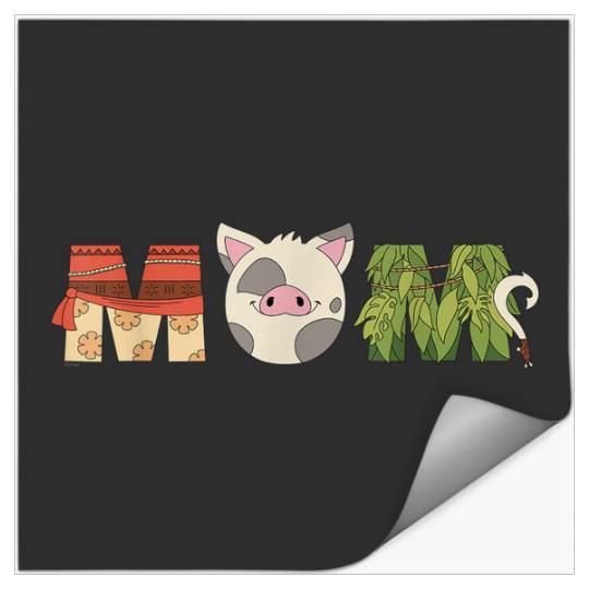 Disneyss Moana Letters Pua Maui Mothers Day Birthday Best Mom Stickers