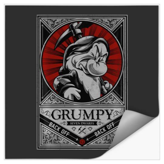 Disney Grumpy Grumpster Dwarf Stickers