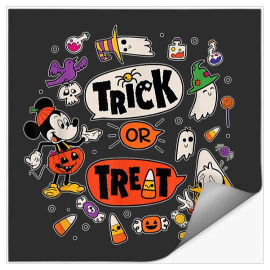 Disneyss Mickey Mouse Donald Duck Trick Or Treat Halloween Stickers