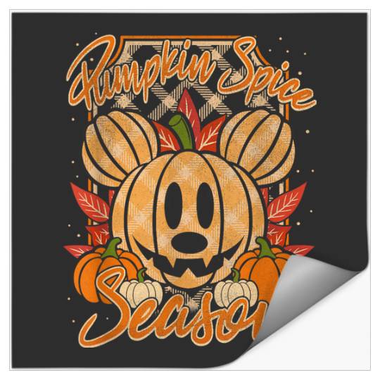 Disneyss Mickey And Friends Halloween Pumpkin Spice Chest Logo Stickers