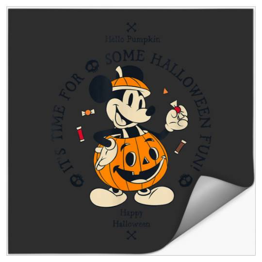 Disneyss Mickey Friends Halloween Time For Fun Vintages Color Stickers