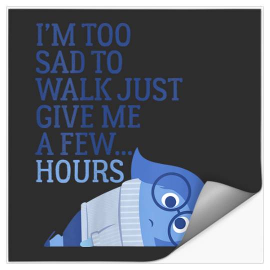 Disneyss Pixars Inside Out I'm Too Sad To Walk Emotion Portrait Stickers