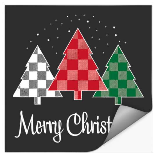 Discover Merry Christmas Plaid Trees XMAS   : Mickey Disney Christmas, Disney Christmas Stickers